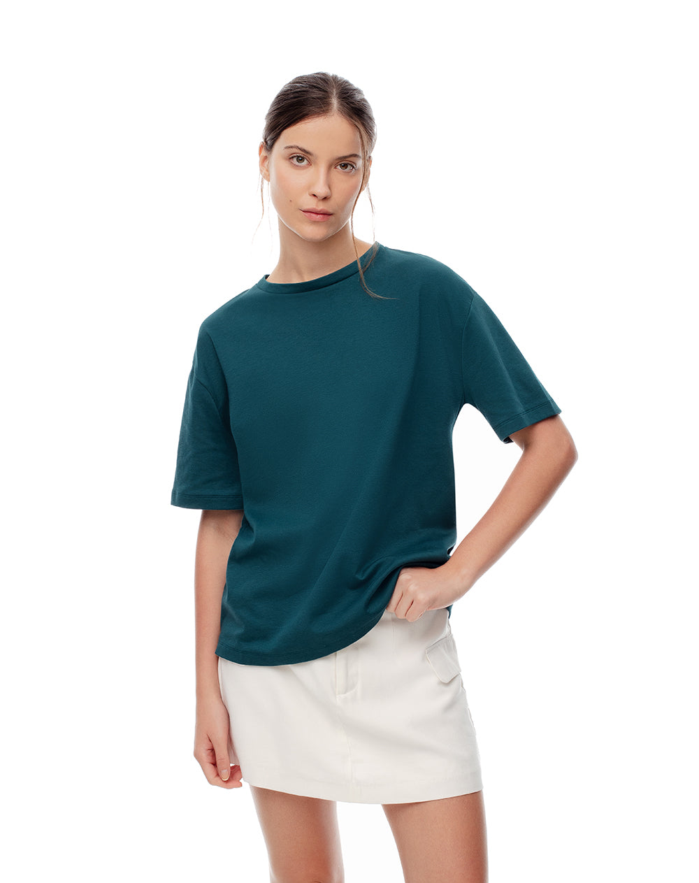 Camiseta oversized fit manga corta verde