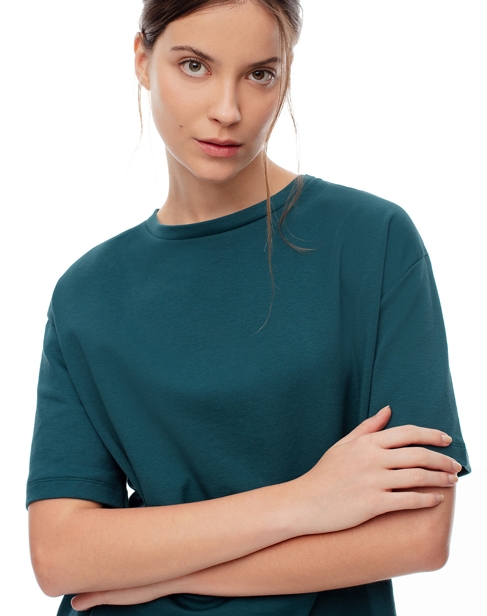 Camiseta oversize verde mujer