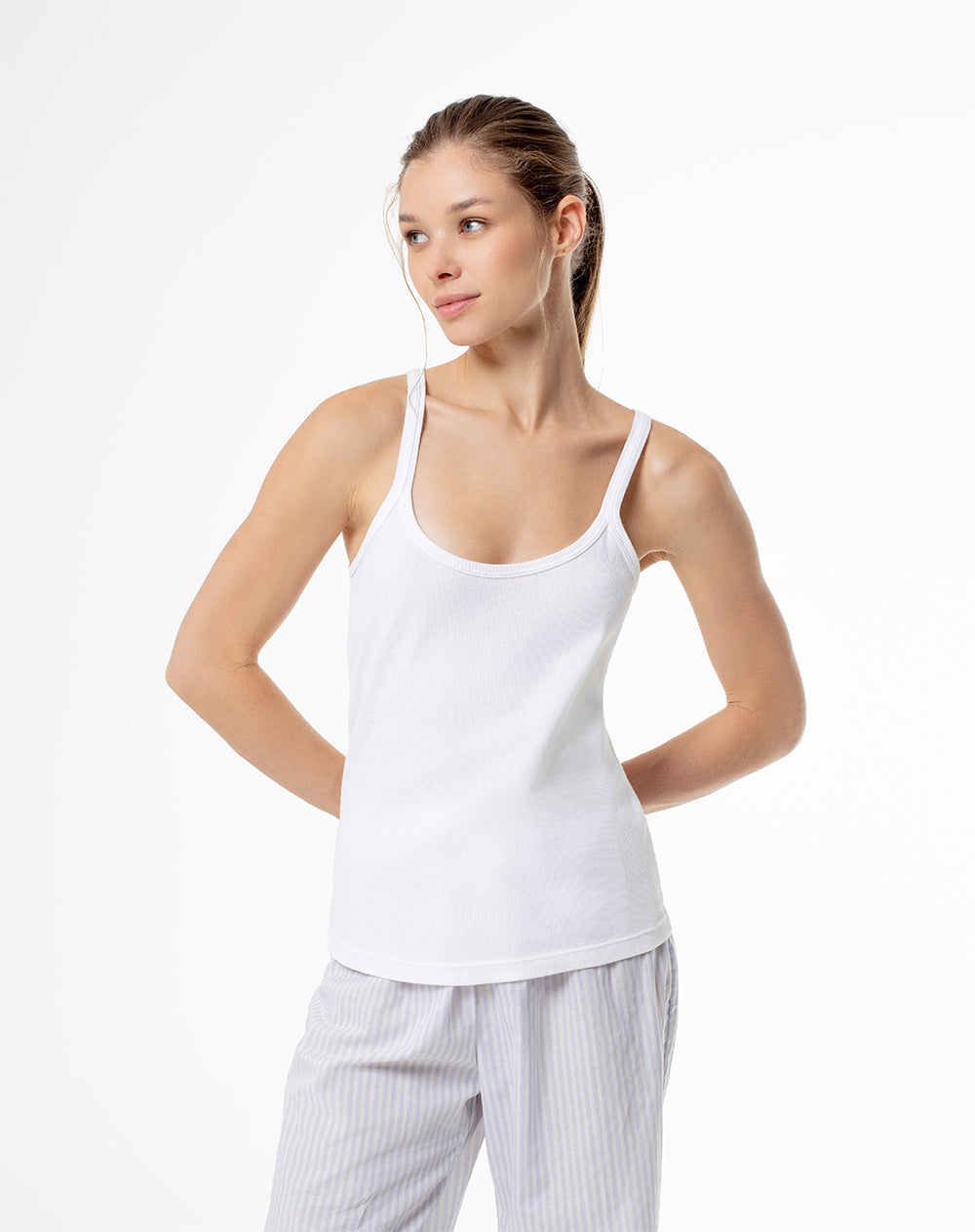 Camiseta esqueleto slim algodón blanca mujer