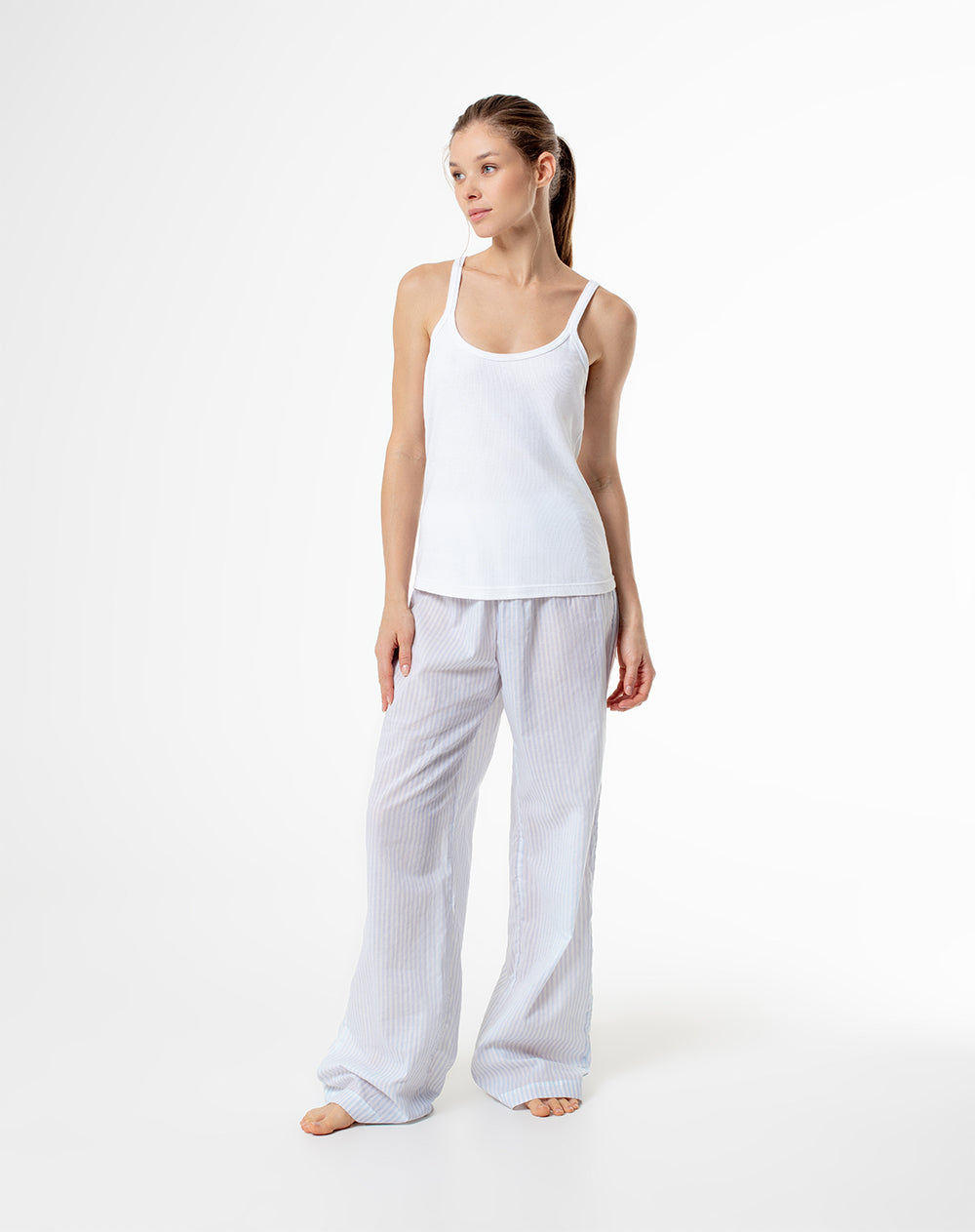 Camiseta esqueleto slim algodón blanca mujer