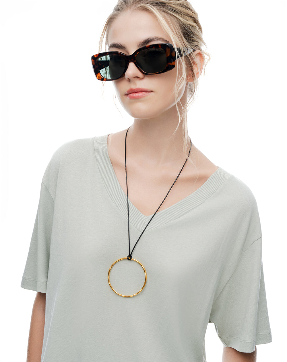 Camiseta relax verde mujer