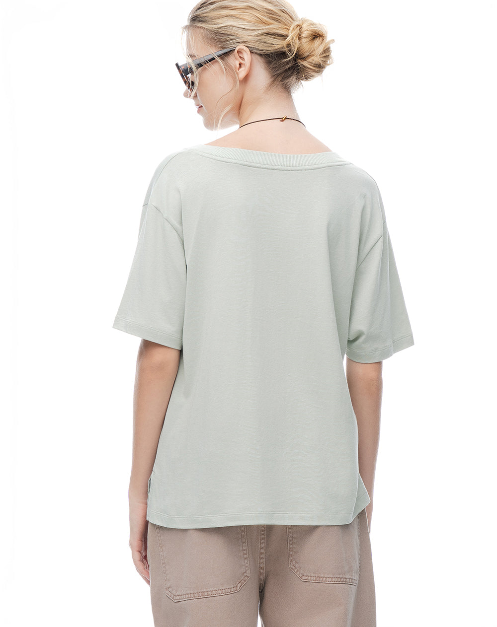 Camiseta relax verde mujer