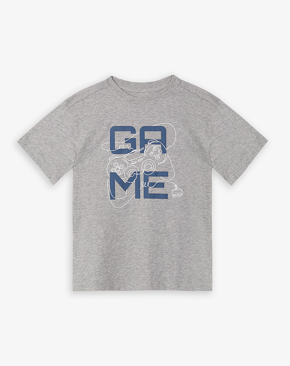 Pijama regular fit manga corta gris jaspeada