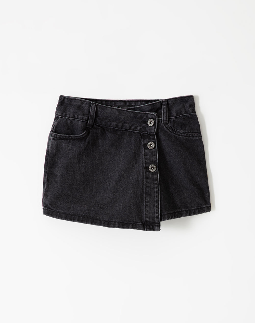 Falda short denim negra niña