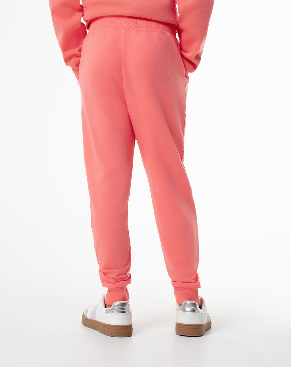 Jogger regular tiro medio coral niña