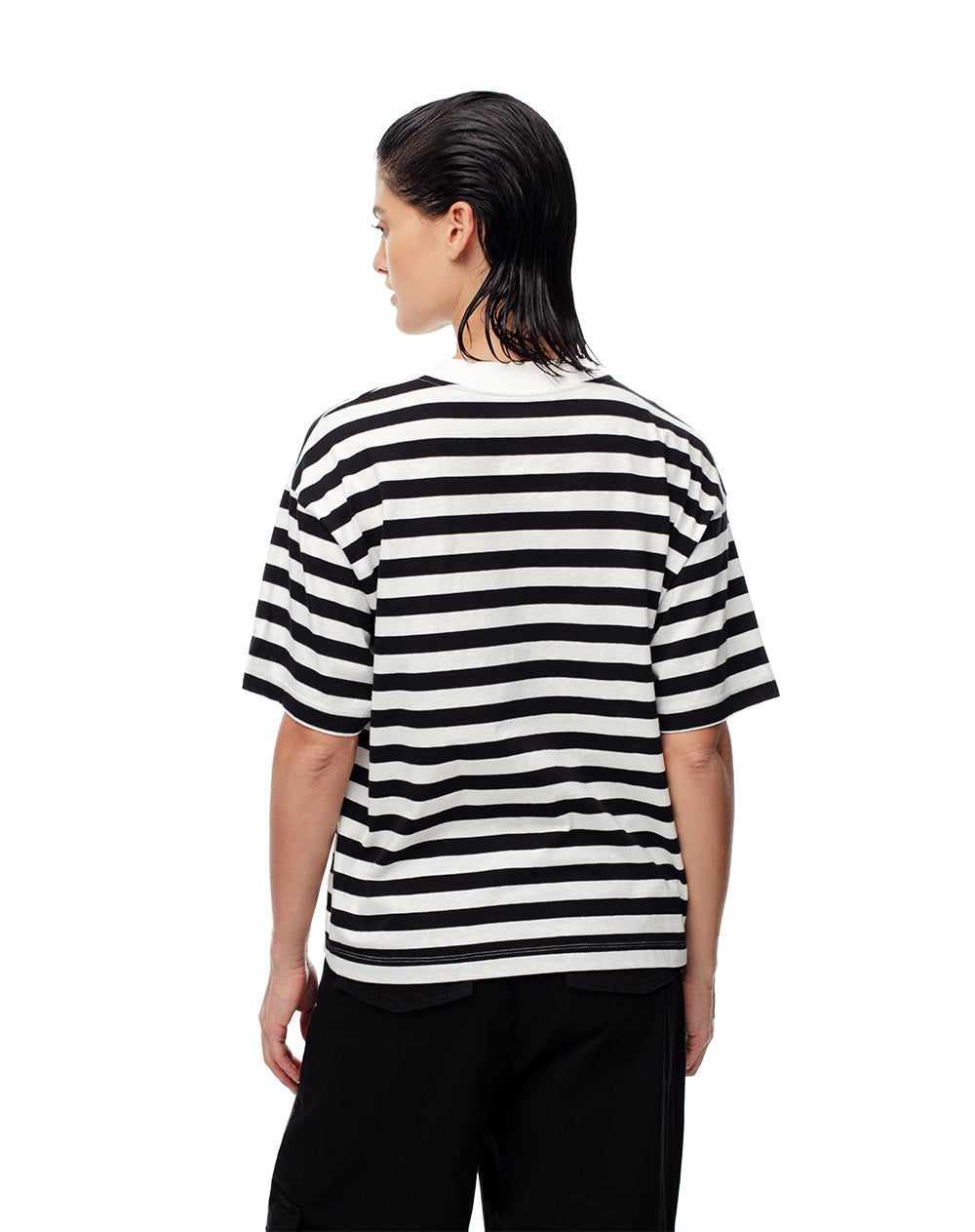 Camiseta oversize algodón rayas mujer