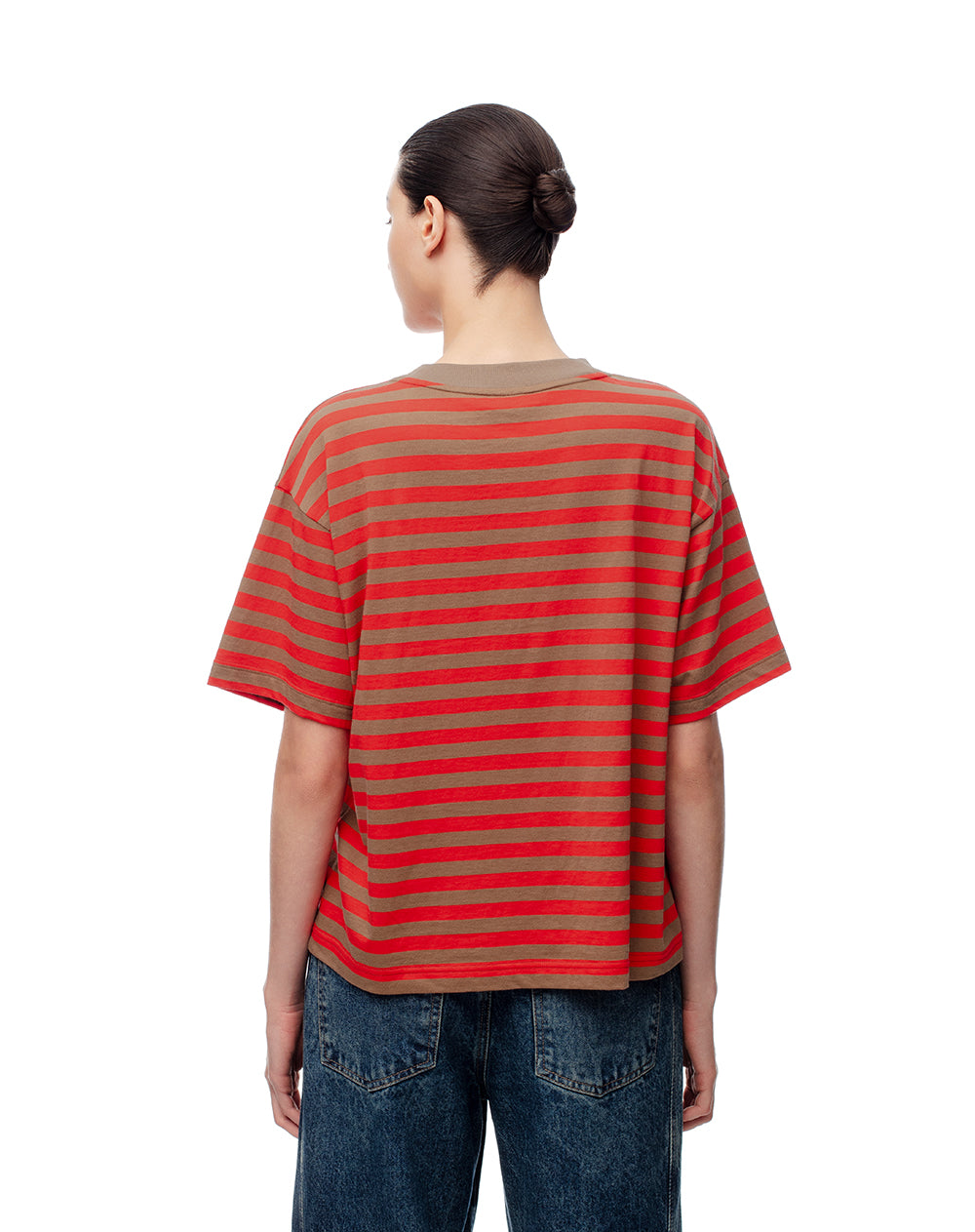 Camiseta oversize algodón rayas mujer