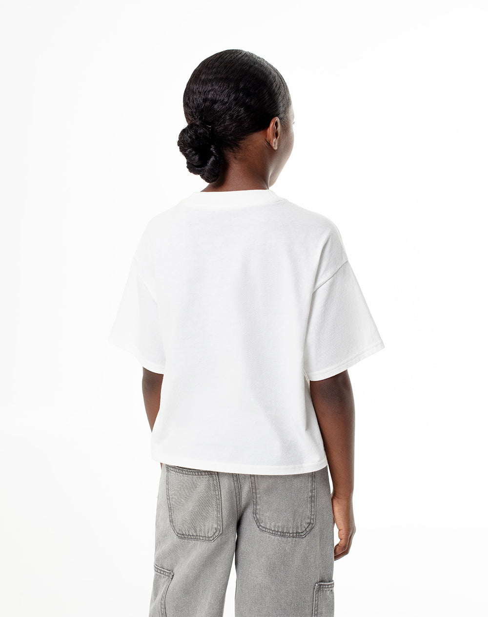 Camiseta oversize algodón blanca niña