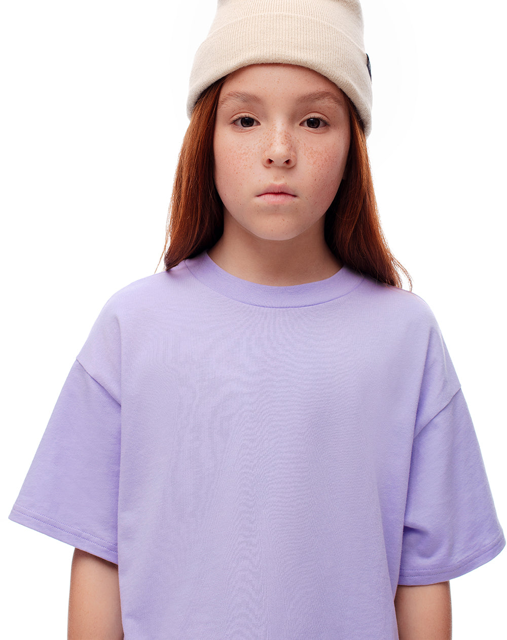 Camiseta relaxed fit manga corta lavanda