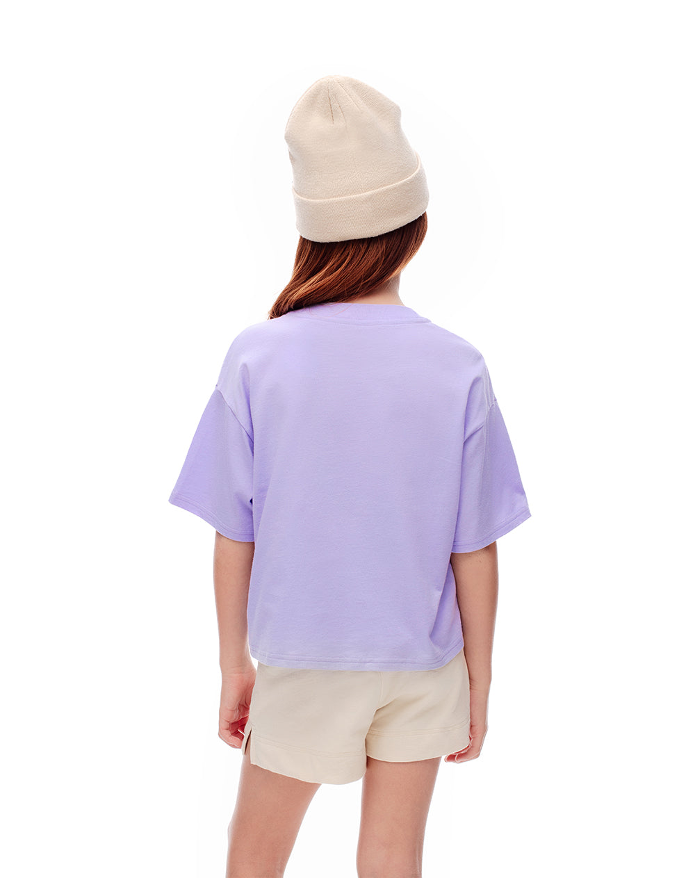 Camiseta oversize algodón lavanda niña