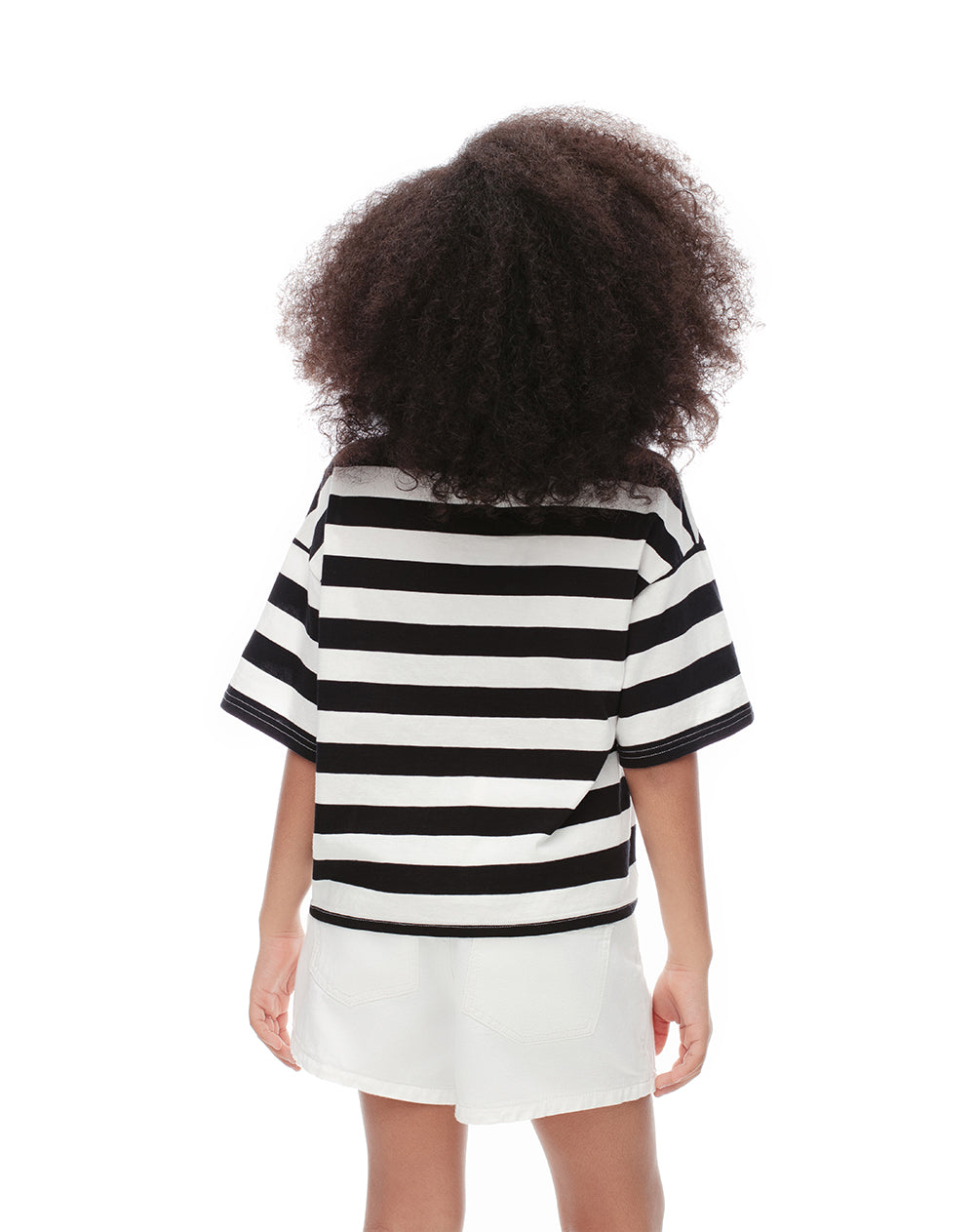 Camiseta oversize algodón rayas niña