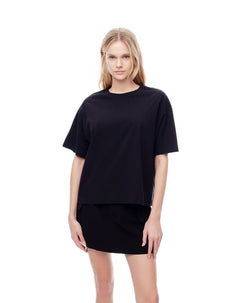 Camiseta oversize algodón negra mujer