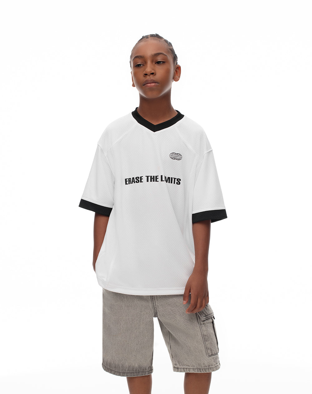 Camiseta oversize blanca estampada niño