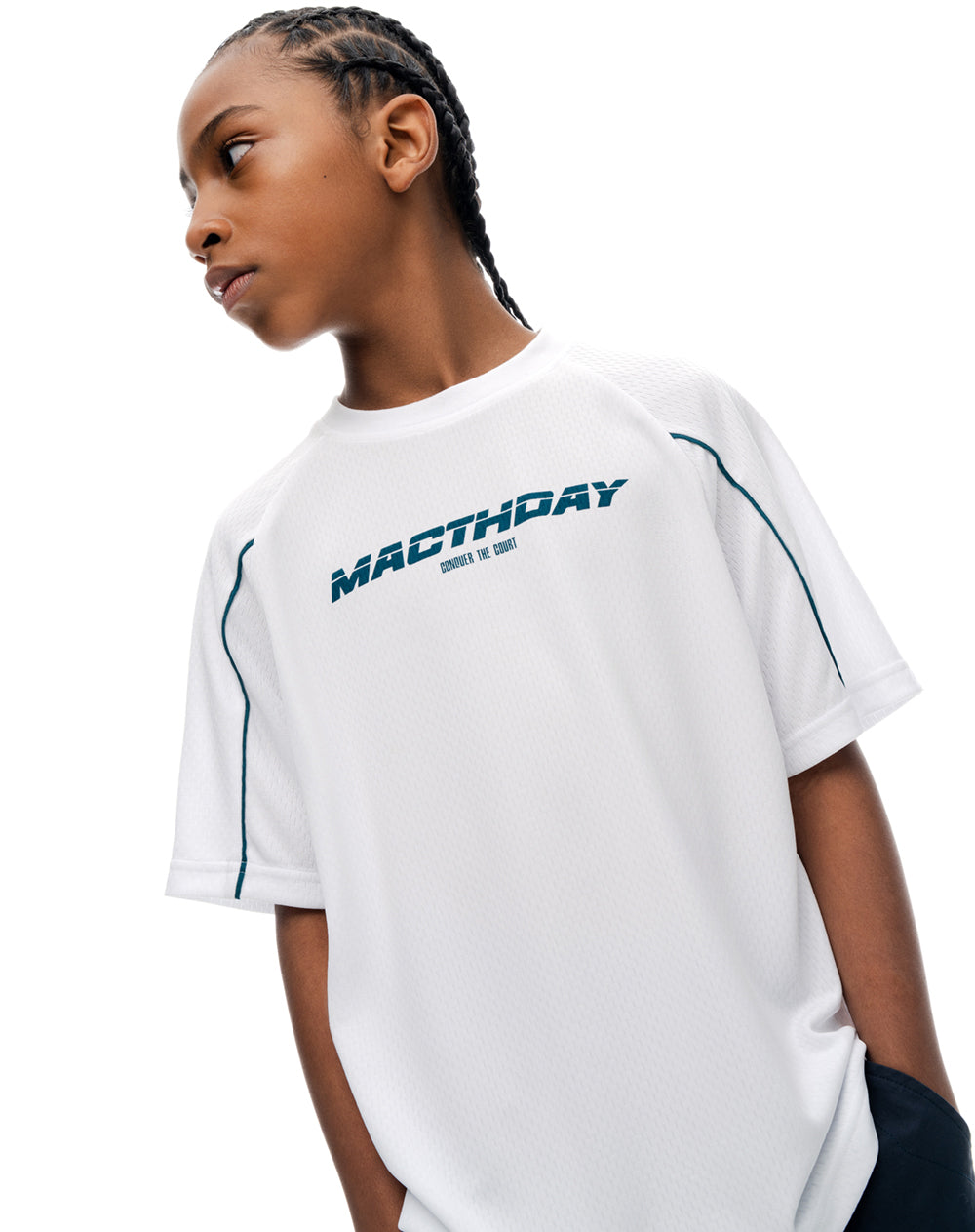 Camiseta regular manga corta blanca niño