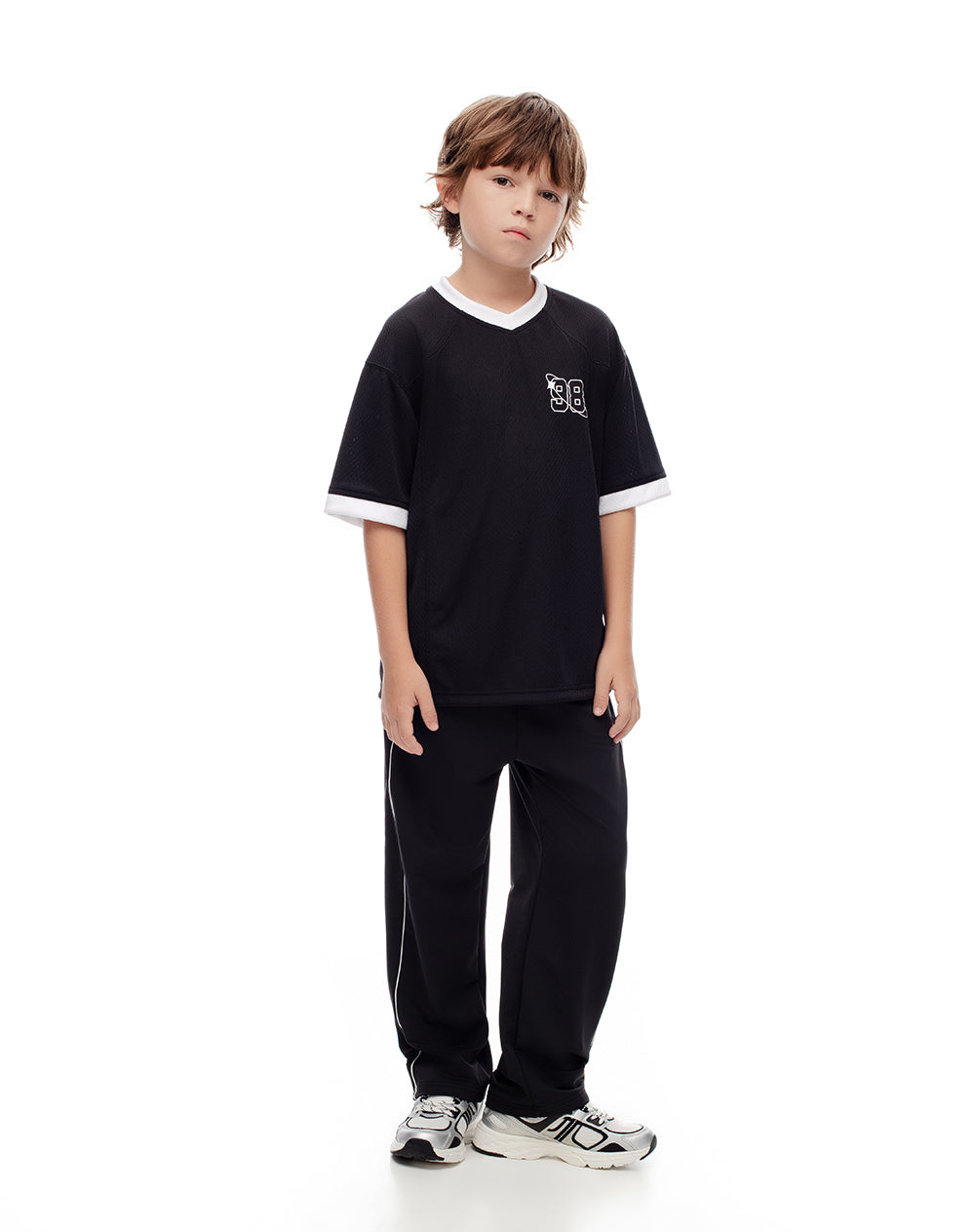 Camiseta oversize negra estampada niño