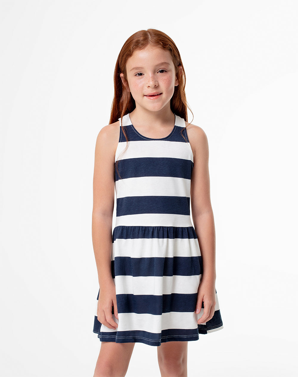 Ropa Infantil Vestidos A Rayas Para Niñas Vestido Lirai Corto