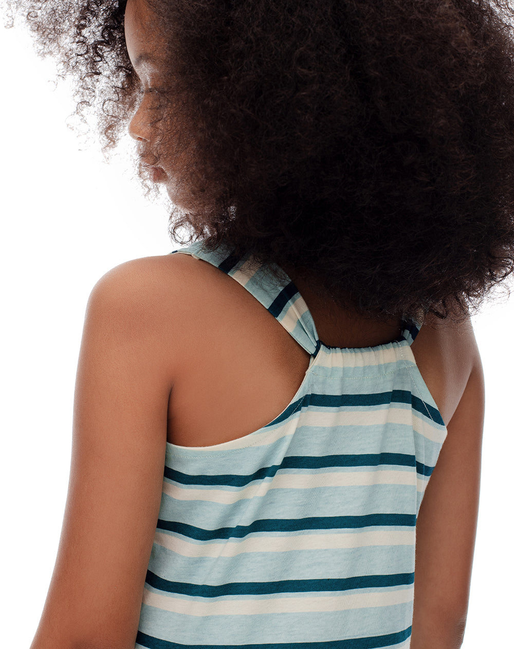 Vestido corto algodón rayas niña