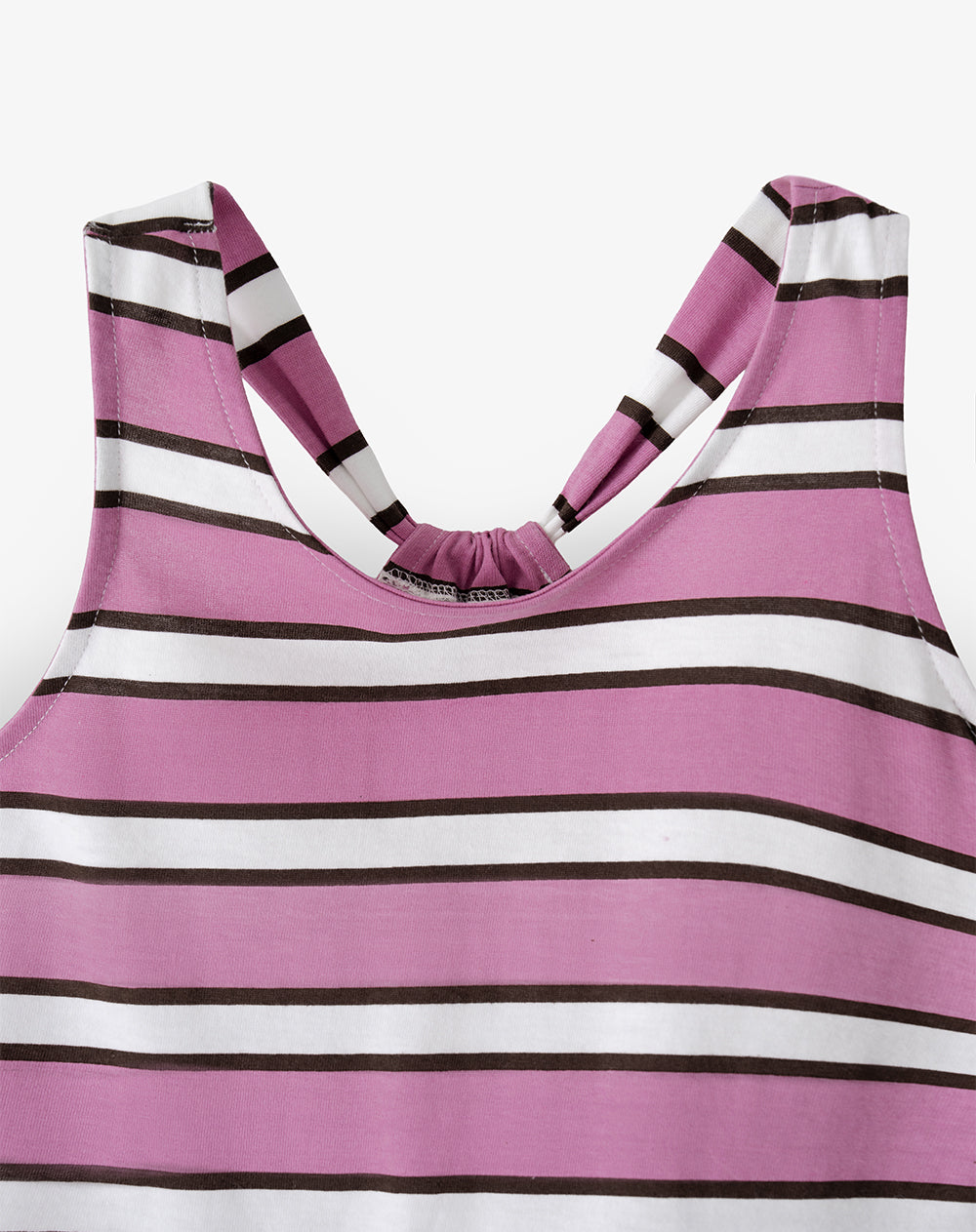 Vestido corto rosado rayas