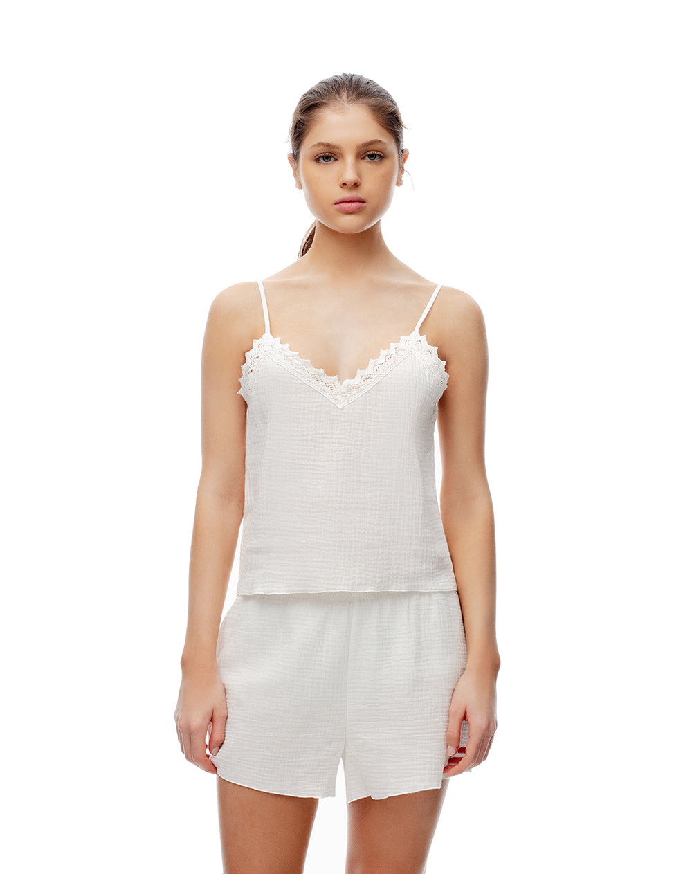 Blusa de pijama mujer algodón blanca mujer