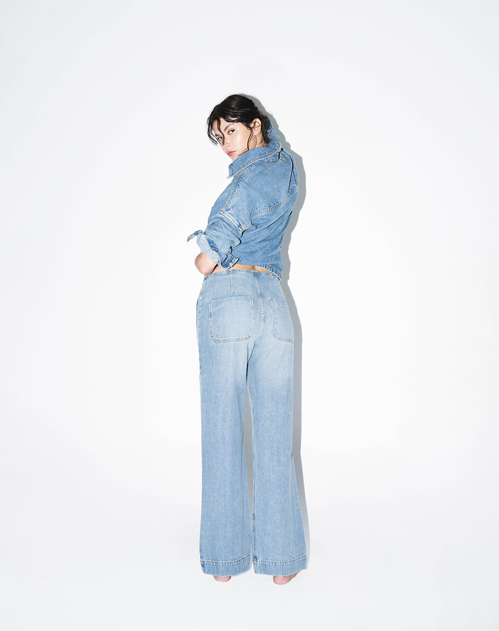 Jean recto tiro medio índigo medio mujer