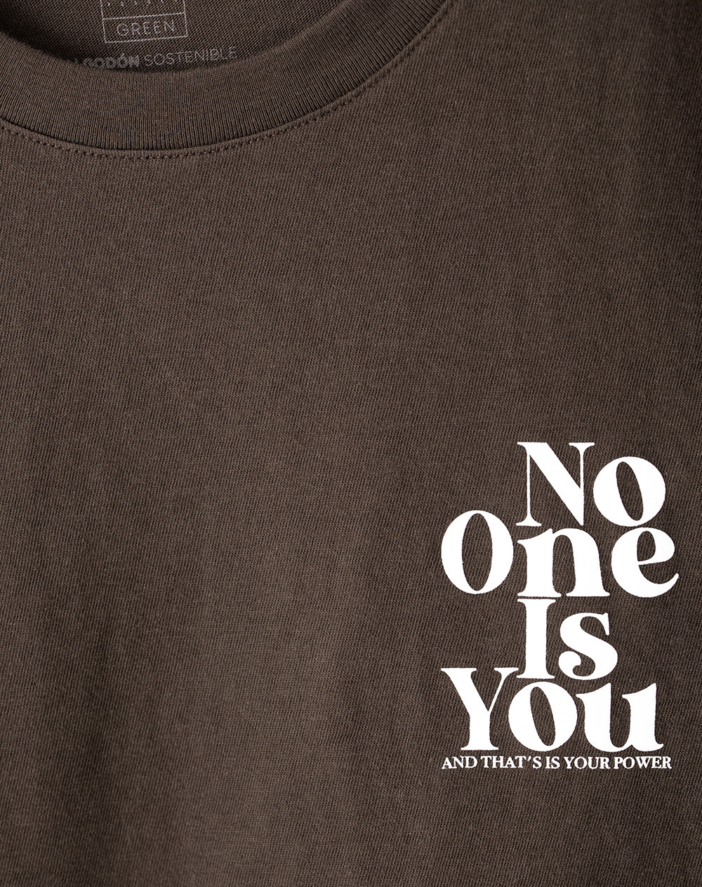 Camiseta cro regular algodón chocolate estampada mujer