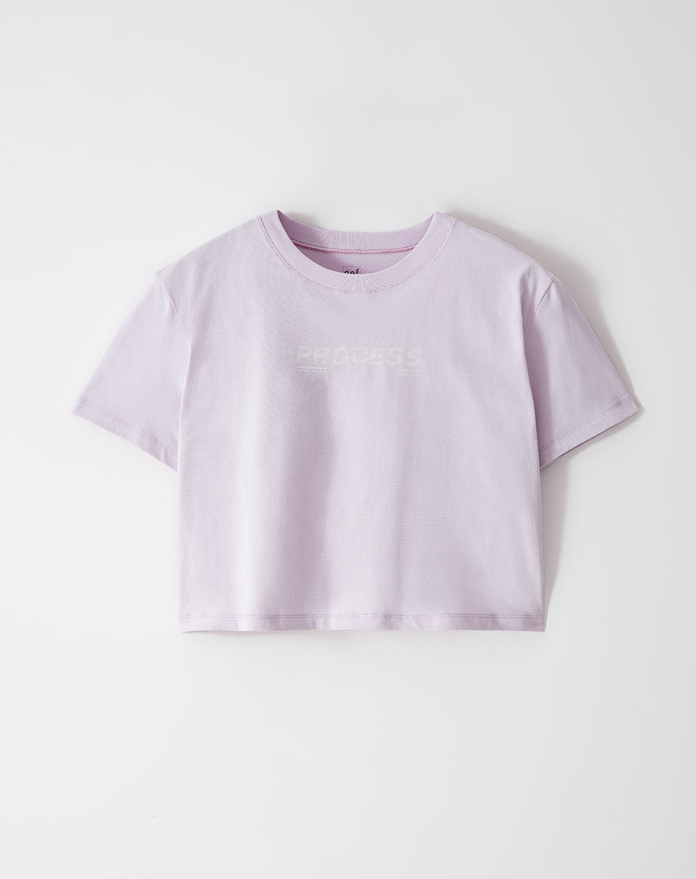 Camiseta crop regular algodón lila mujer