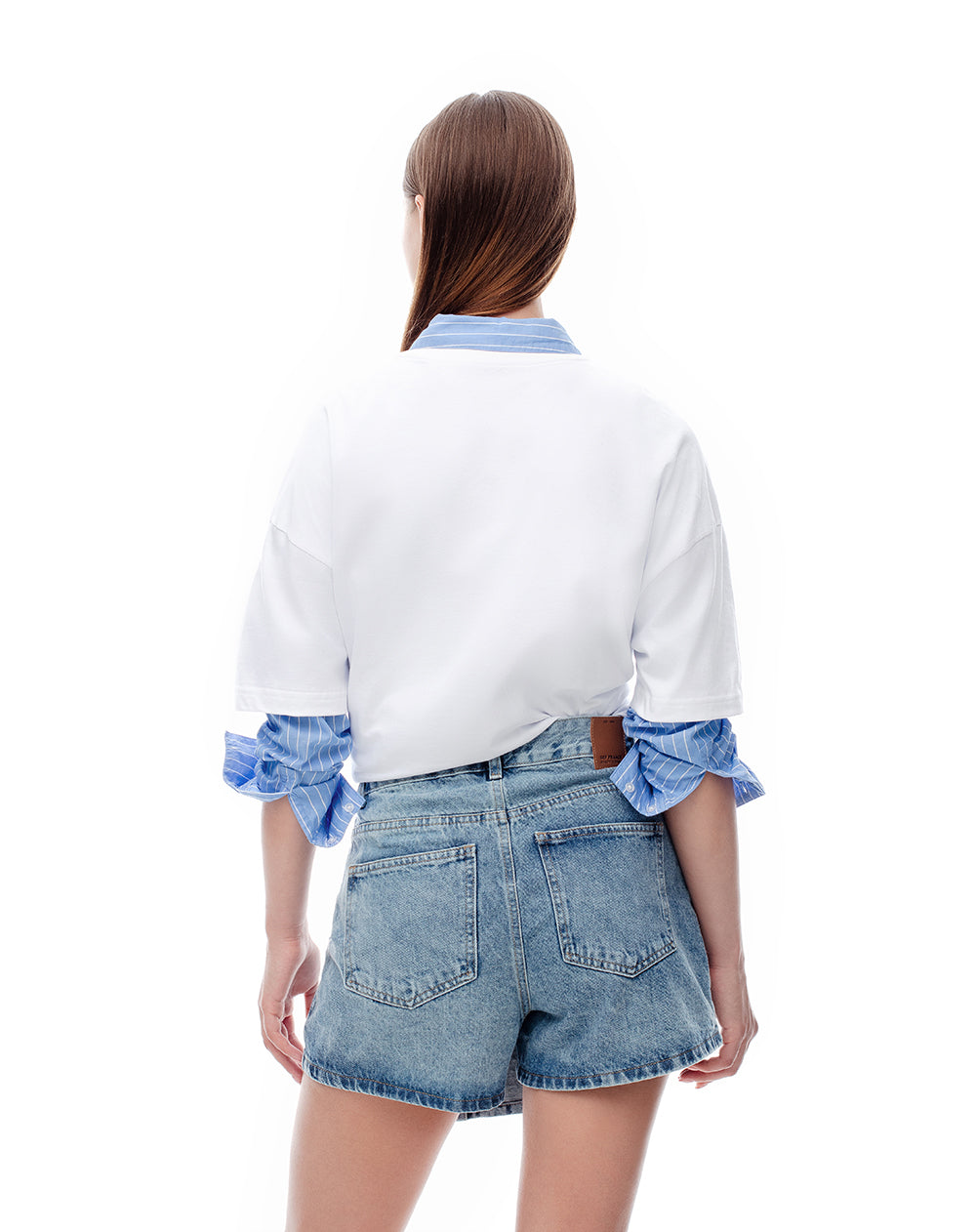 Falda short tiro alto índigo medio mujer