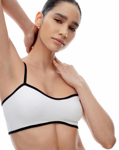 Top soporte medio seamless blanco