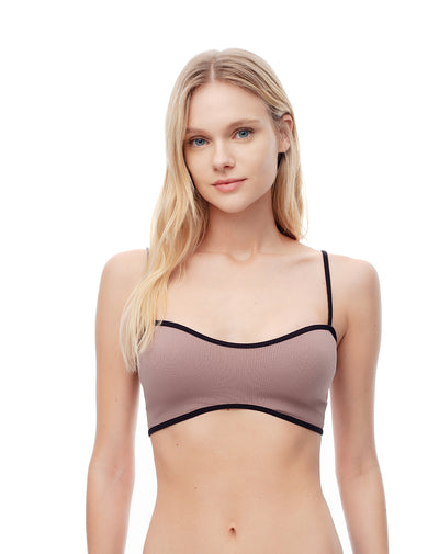 Top soporte medio seamless café