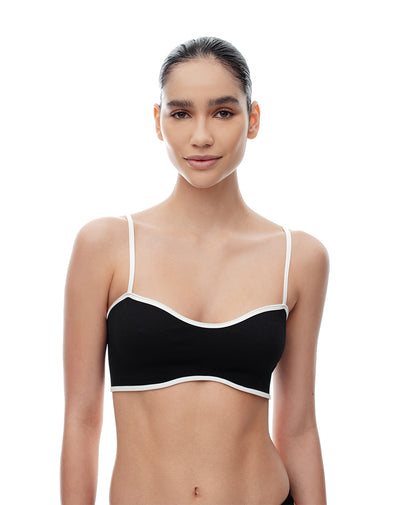 Top soporte medio seamless negro