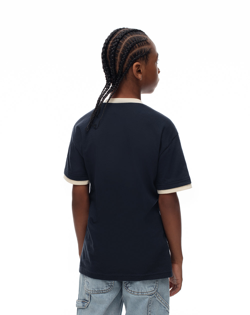 Camiseta regular algodón azul estampada niño