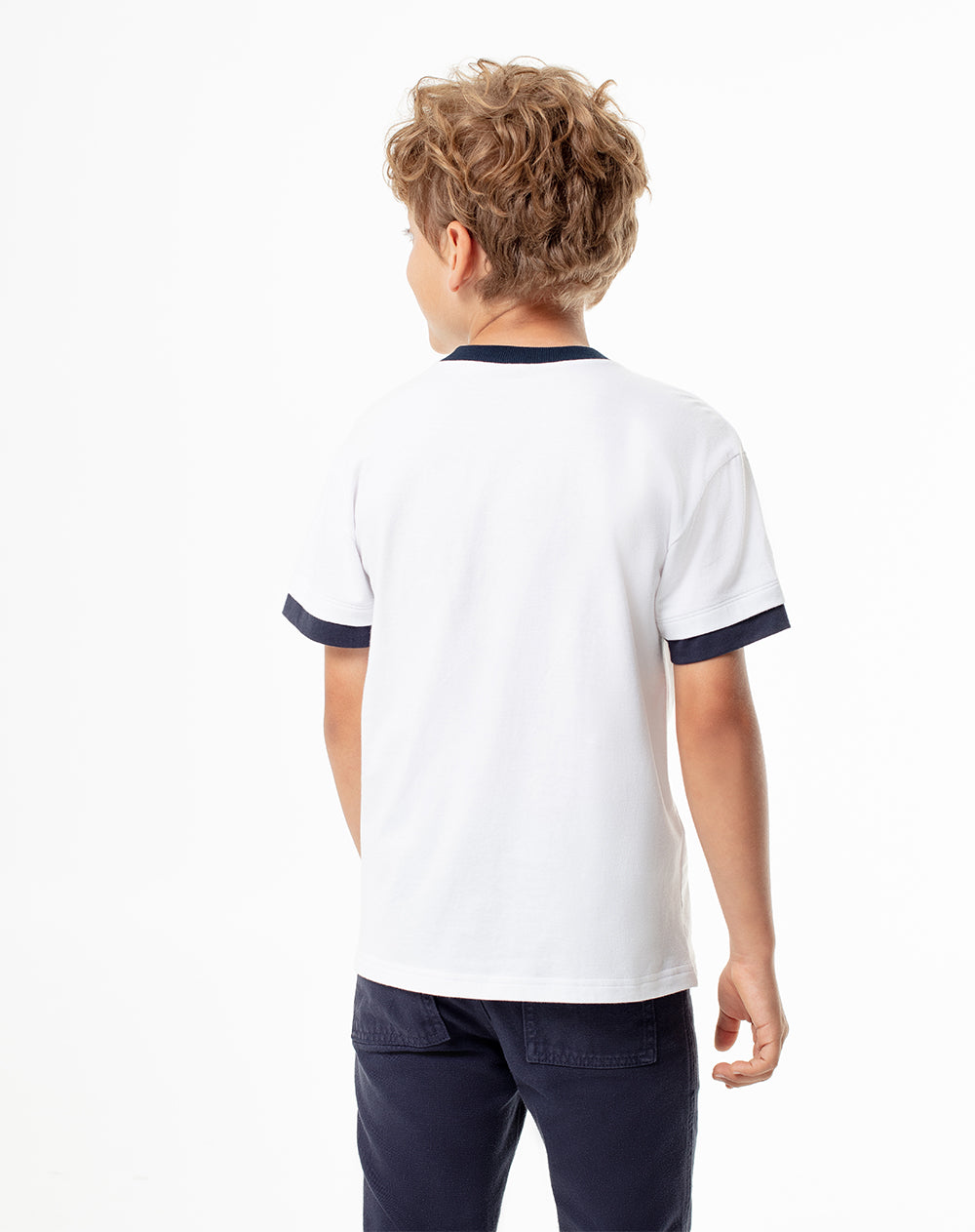 Camiseta regular algodón blanca niño