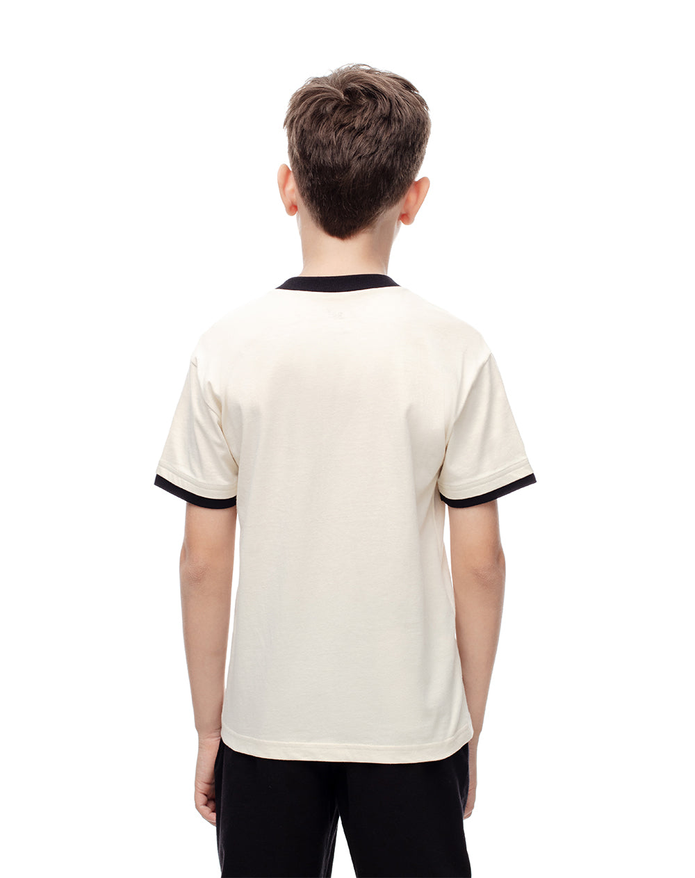 Camiseta regular algodón crema estampada niño