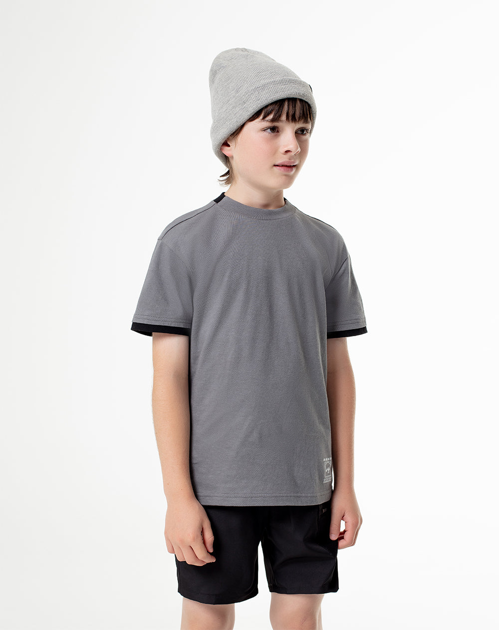 Camiseta oversize algodón gris niño