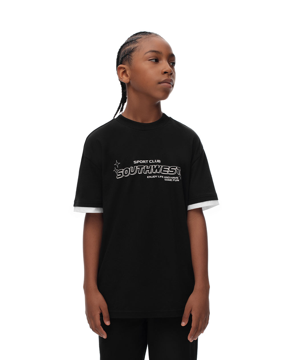 Camiseta fit manga corta negra