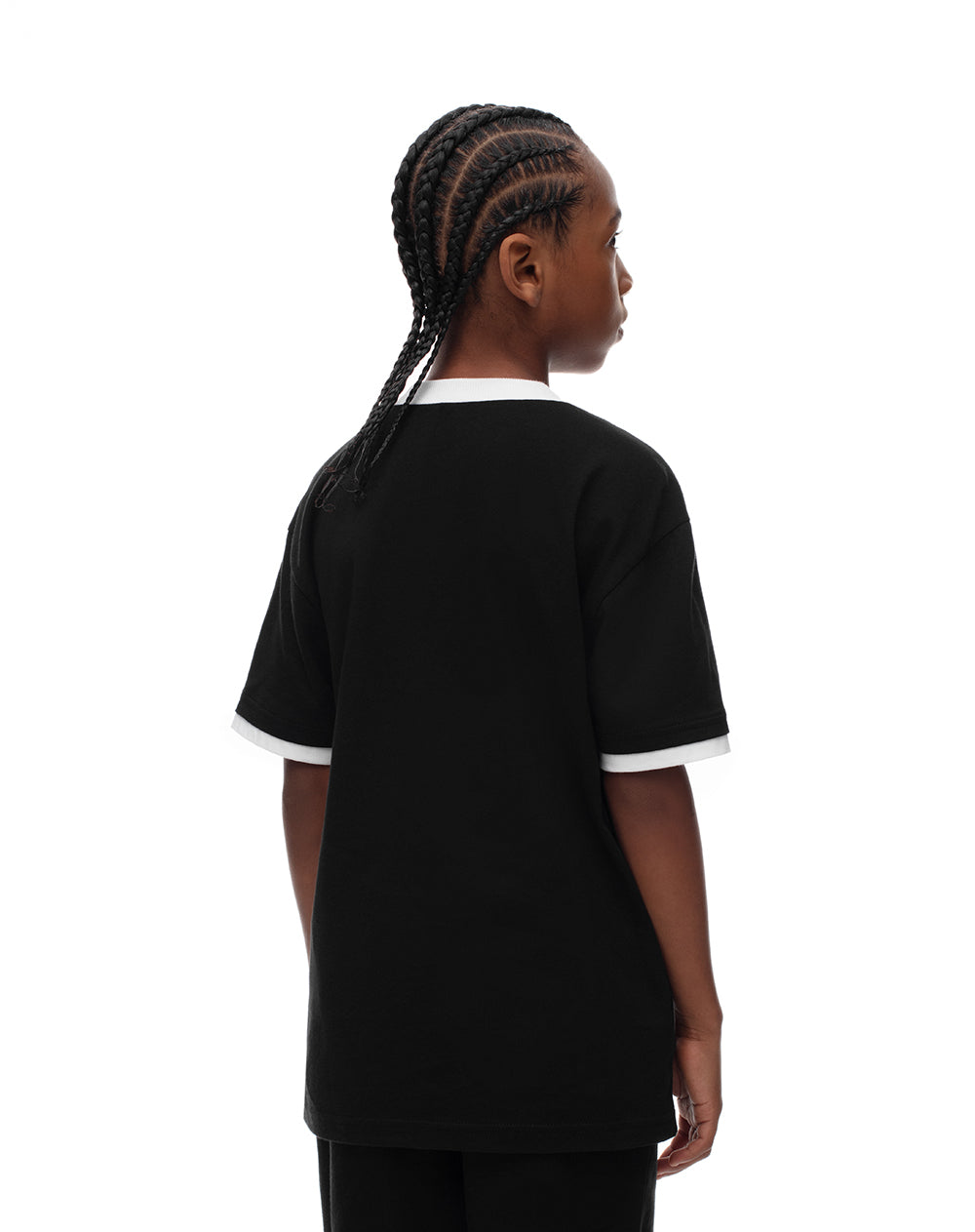 Camiseta regular algodón negro estampado niño