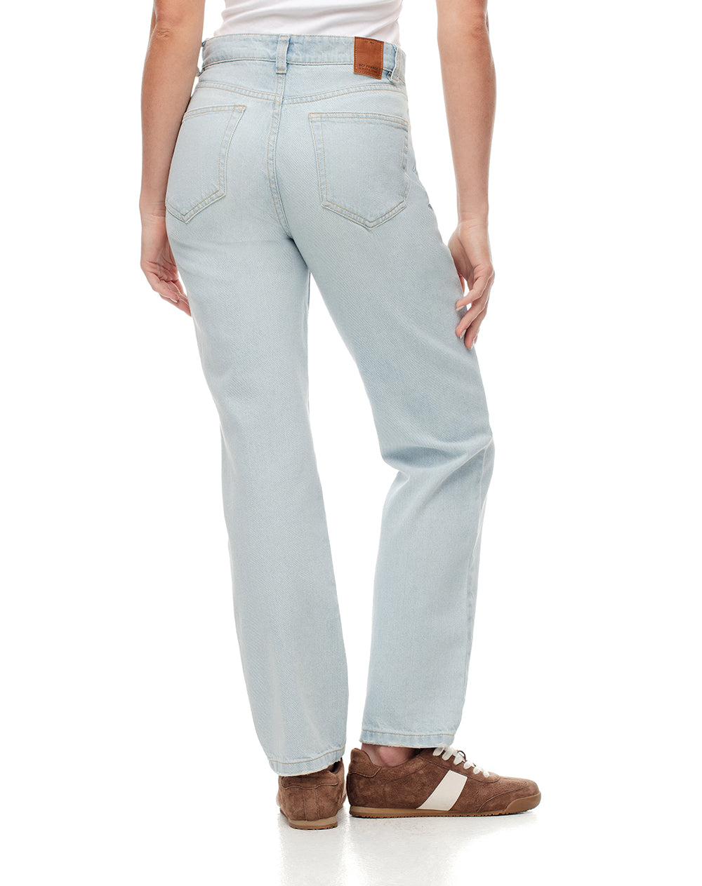 Jean recto tiro medio índigo claro mujer