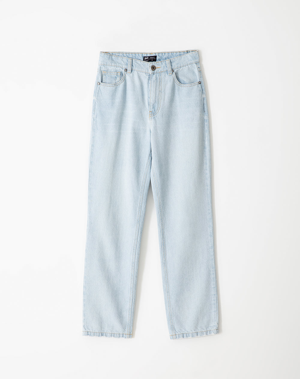 Jean recto tiro medio índigo claro mujer