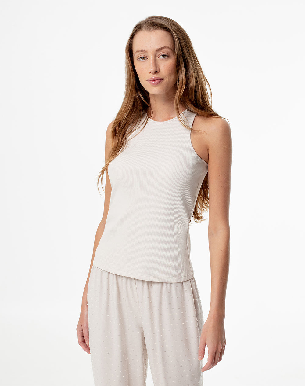 Camiseta esqueleto slim algodón arena mujer