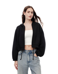 Chaqueta regular algodón negro mujer