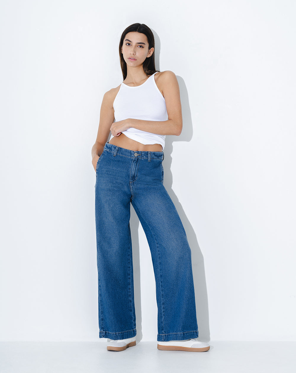 Azul Claro Jeans Anchos Para Mujer Bogotá Jean Azul Intenso Tipo