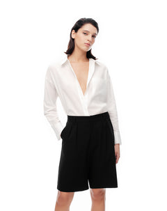 Bermuda regular tiro alto negra mujer