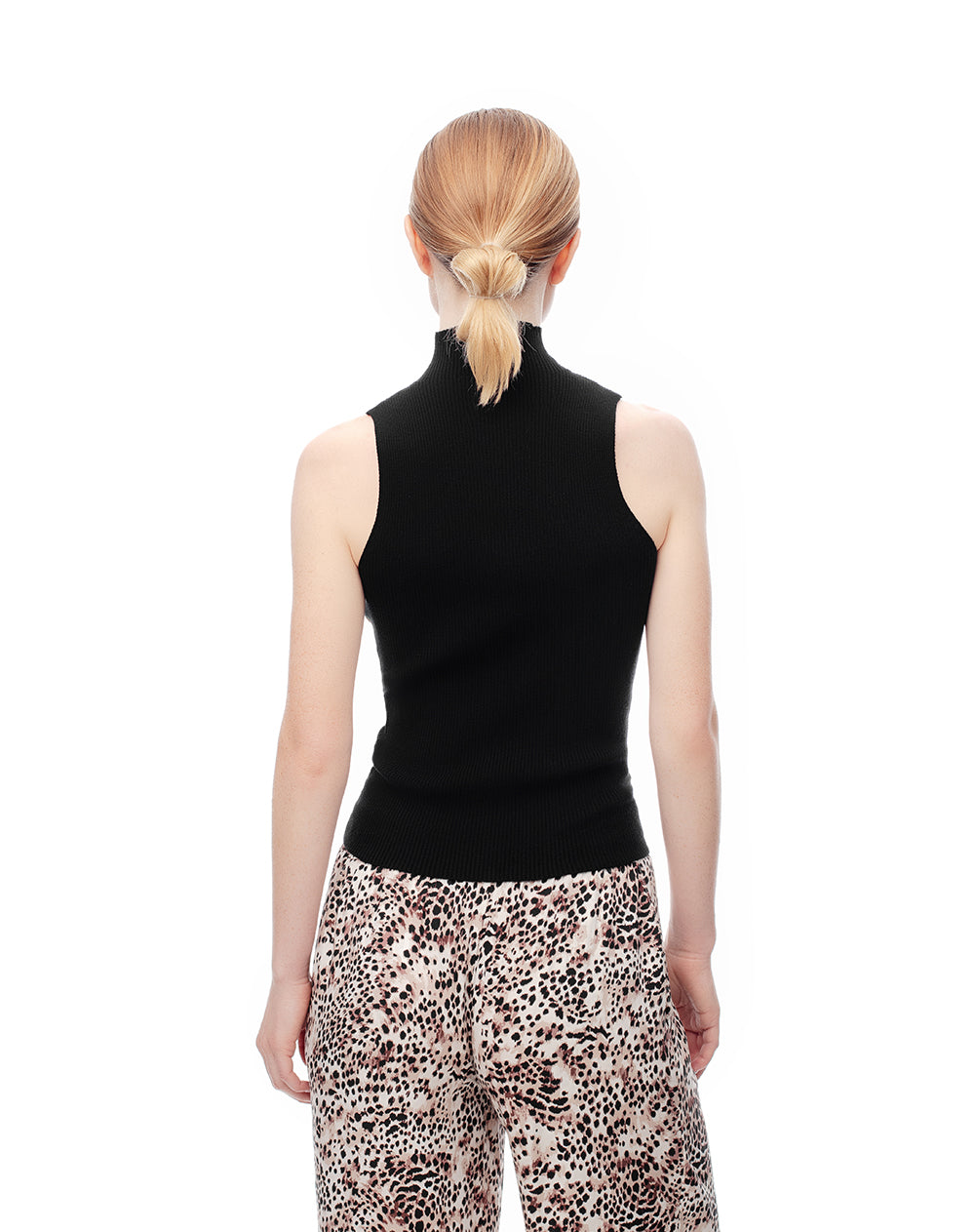 Camiseta esqueleto slim tejido de punto negra mujer