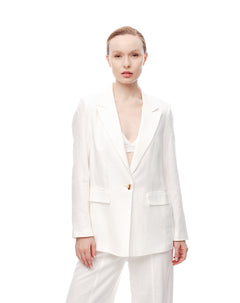 Blazer lino blanco mujer