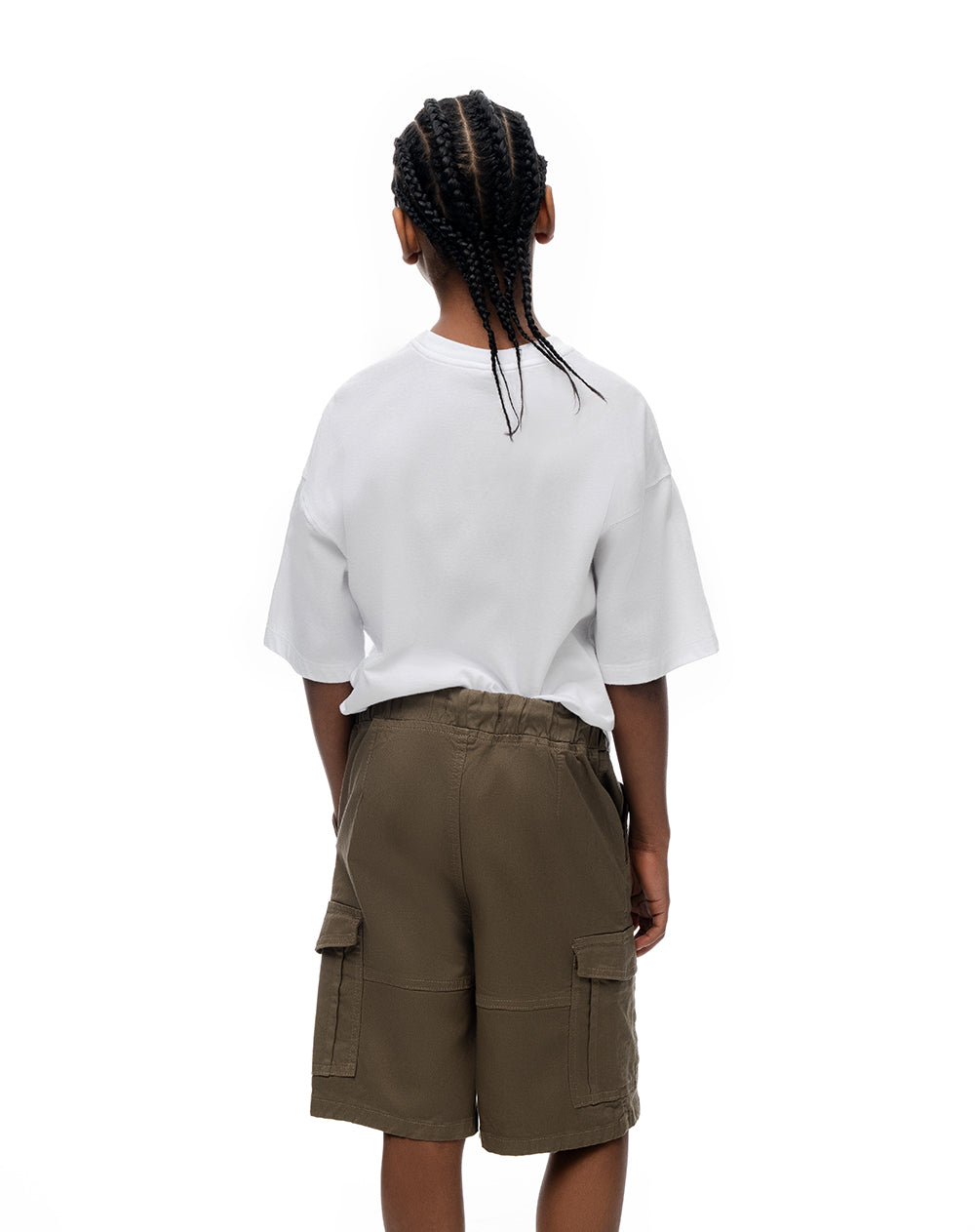 Bermuda tipo cargo café niño