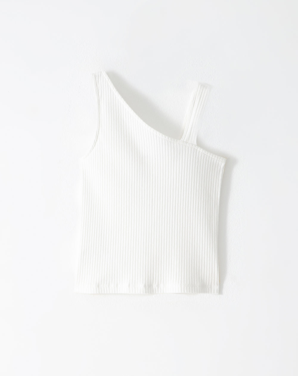 Camiseta regular sin mangas rib algodón blanca niña