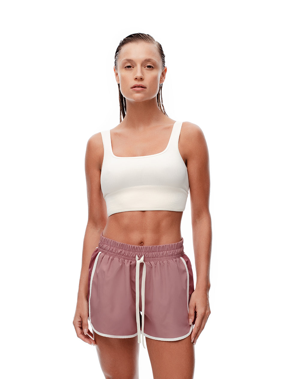 Short deportivo ciclista interno malva mujer