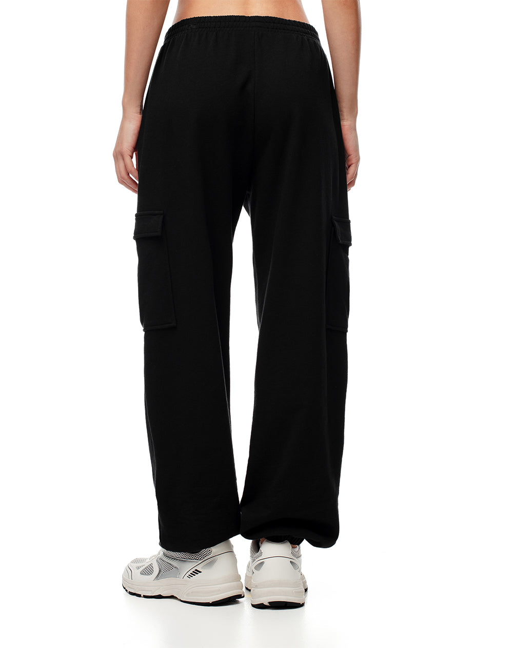 Jogger tiro medio algodón negro mujer