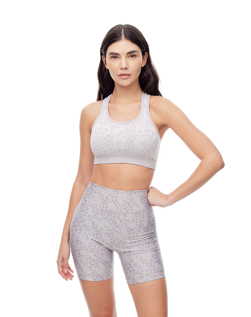 Biker deportivo soporte abdomen gris mujer