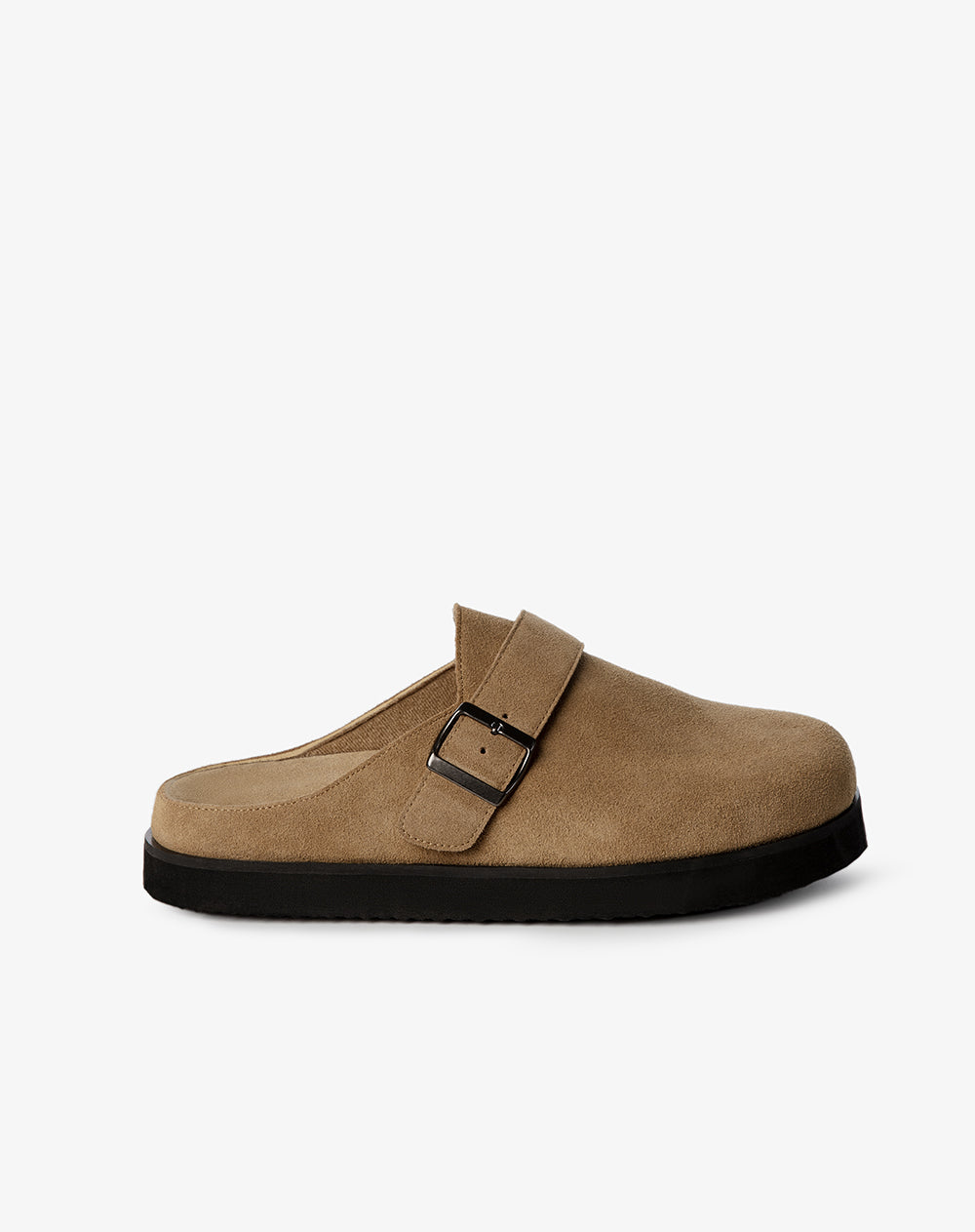Zuecos tipo clog gamuzado café hombre